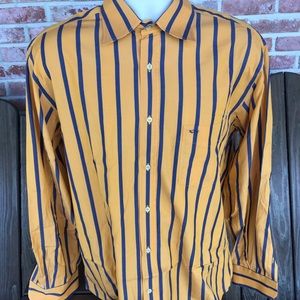 Paul & Shark Yachting Blue Orange Striped Shirt Lg